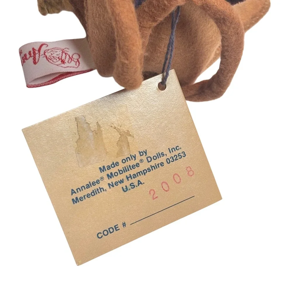 Annalee Mobilitee 1990 Robin Hood Mouse 6‎ Inch Felt Doll Archer with Bow Green